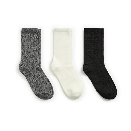 Circles Texture Midweight Crew Sock 3-Pack