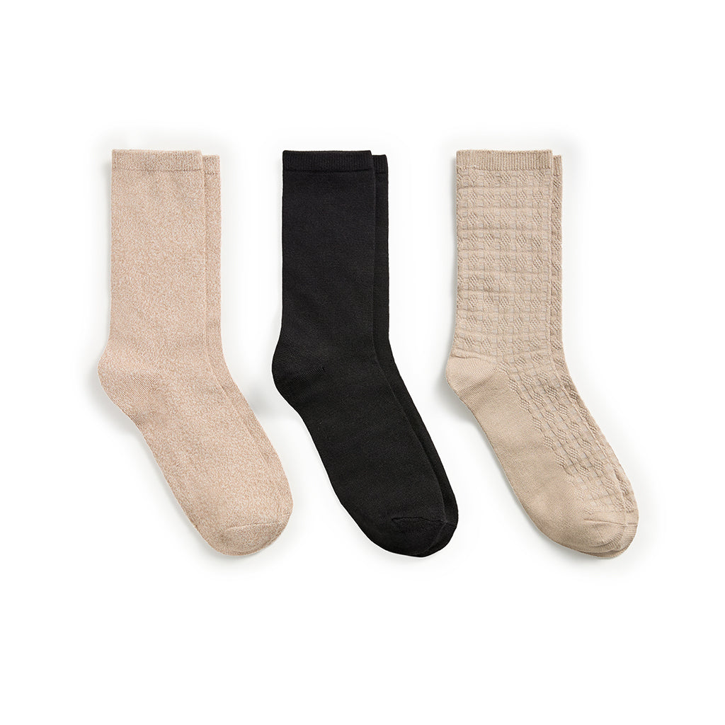 Circles Texture Midweight Crew Sock 3-Pack