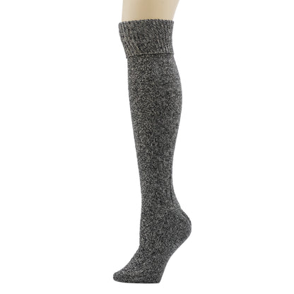 A Turncuff Twist Diamond Seed Stitch Panel Over-The-Knee Sock