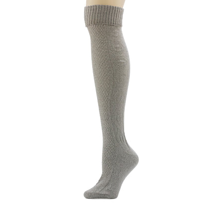 A Turncuff Twist Diamond Seed Stitch Panel Over-The-Knee Sock