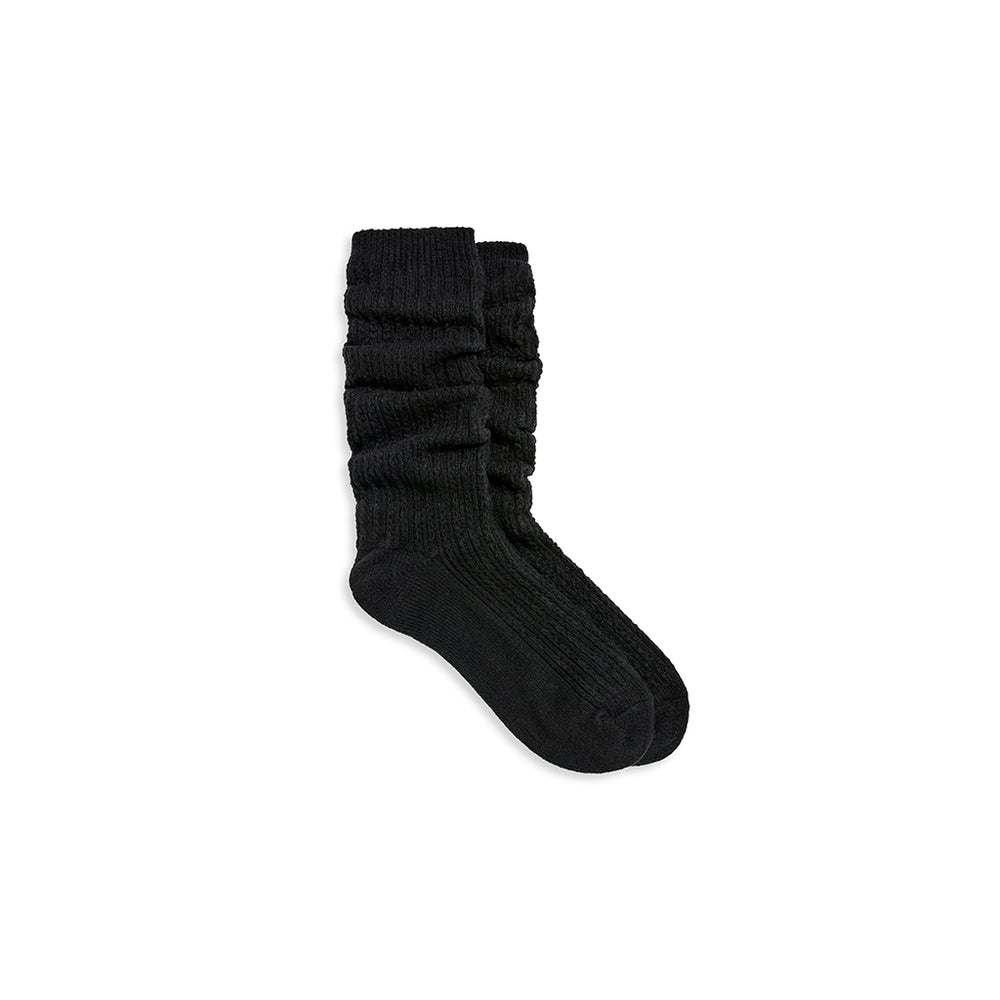 A Turncuff Twist Diamond Seed Stitch Panel Over-The-Knee Sock