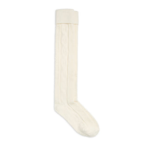 A Turncuff Twist Diamond Seed Stitch Panel Over-The-Knee Sock