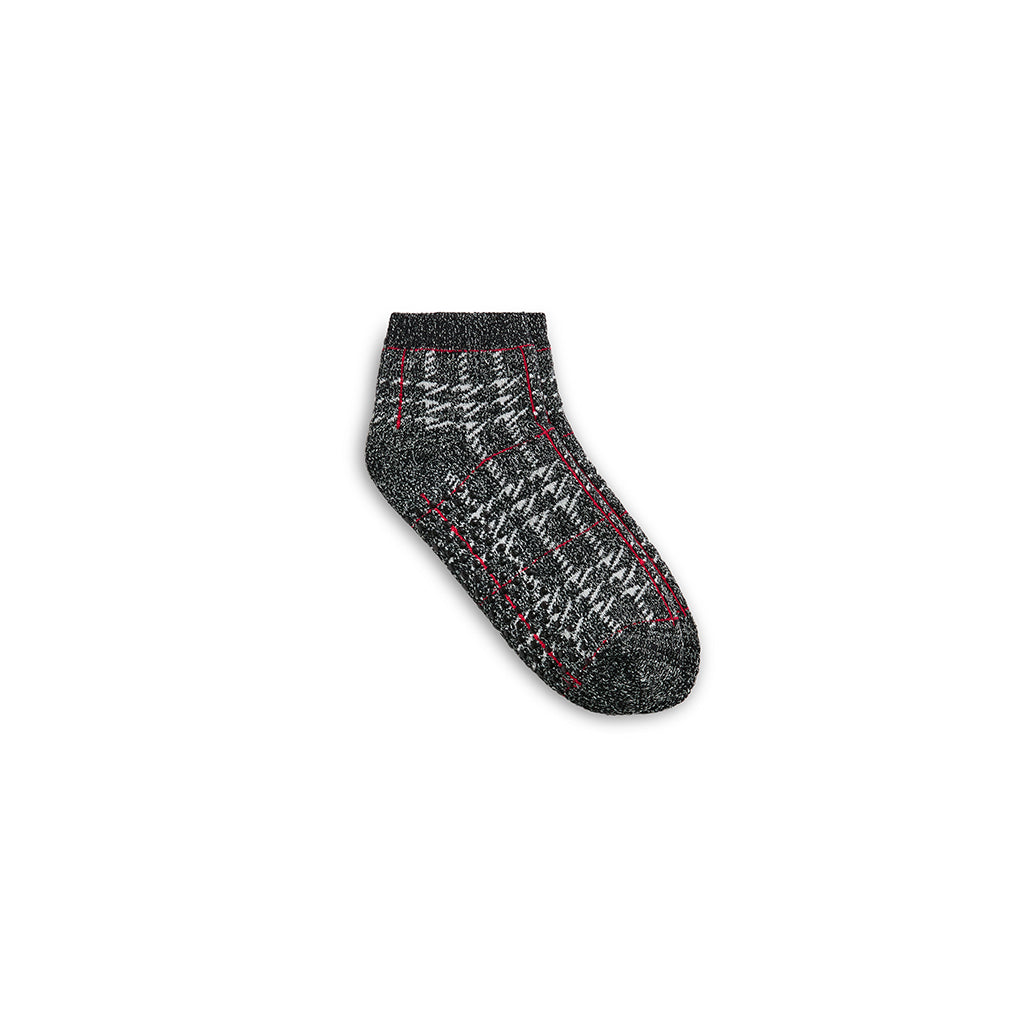 Black Plaid; @Plaid Terry Lounge Anklet Sock