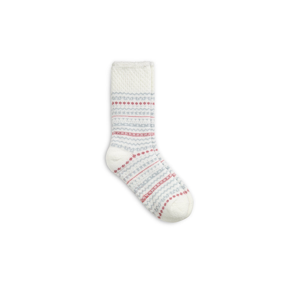 Fairisle Popcorn Cozy Lined Lounge Crew Sock