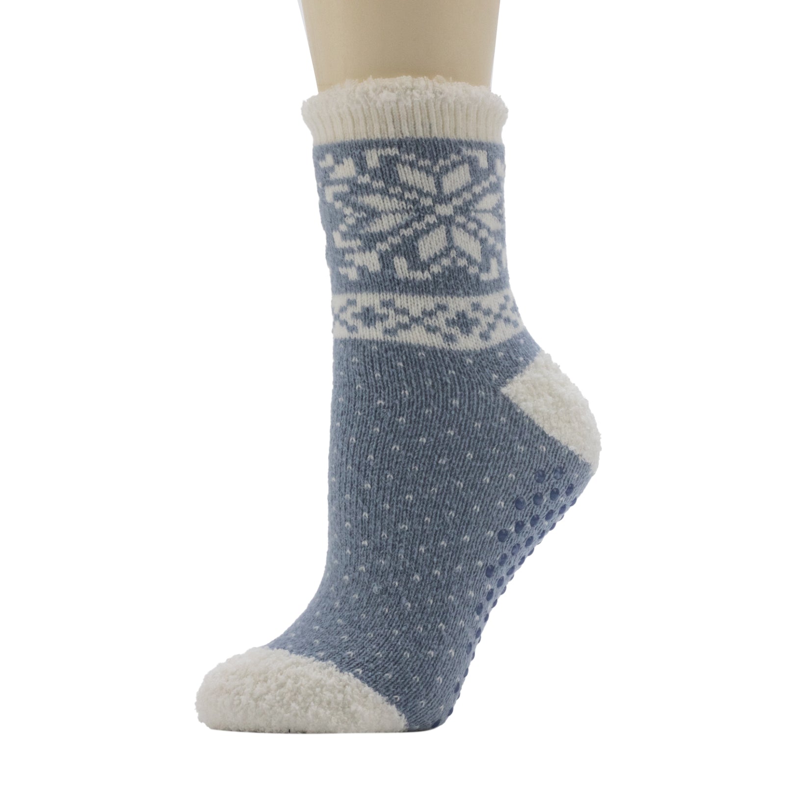 Tempest;@A Floral Snowflake Cozy Lined Demi Crew Sock
