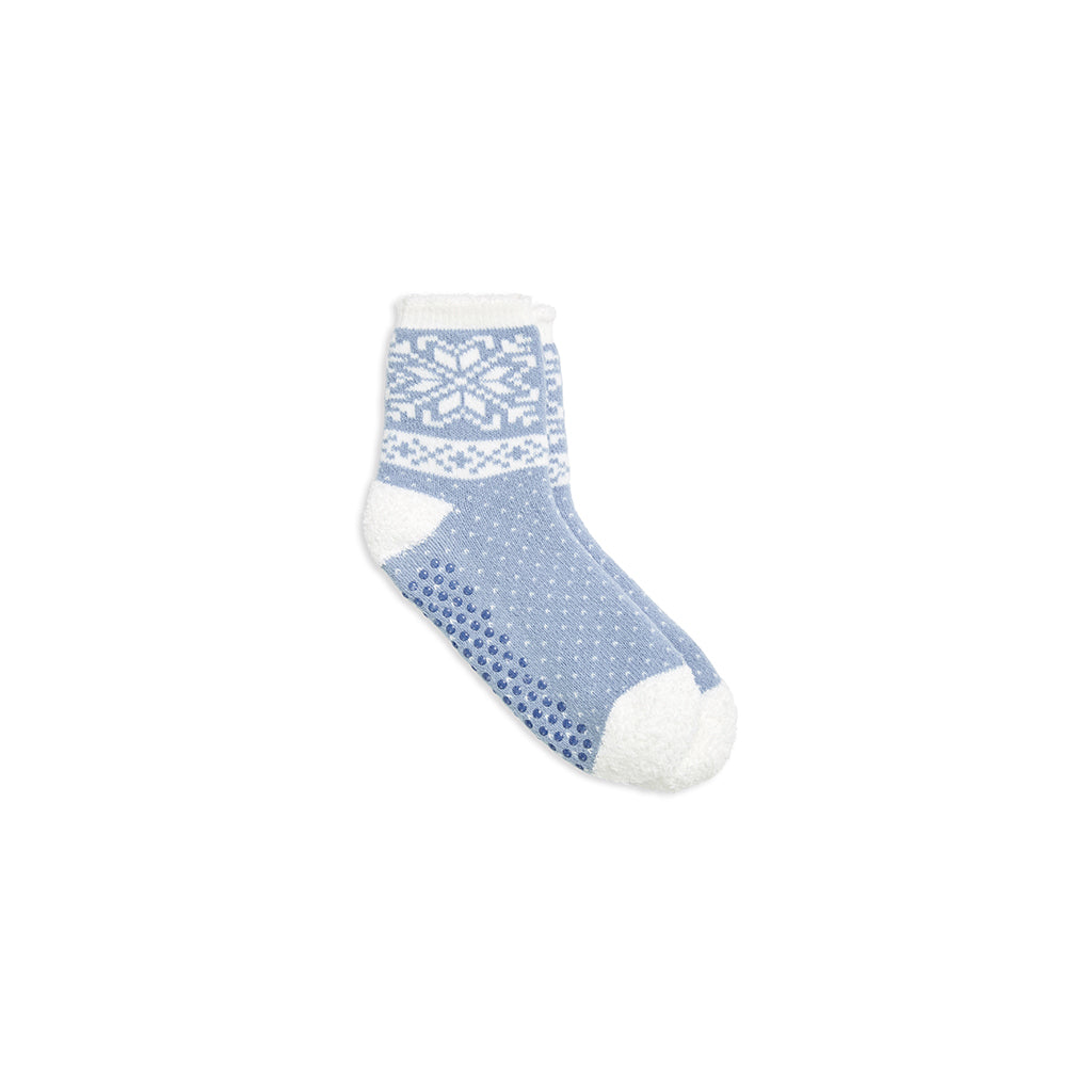Tempest;@A Floral Snowflake Cozy Lined Demi Crew Sock