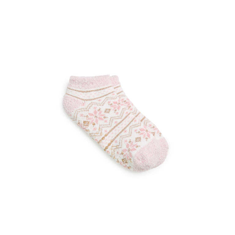 High Rise Twist;@A Snowflake Fairisle Cozy Lined Low Cut Slipper Sock