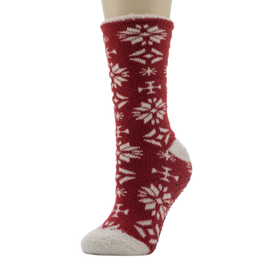 A mannequin wearing Abstract Snowflake Cozy Lined Lounge Sock