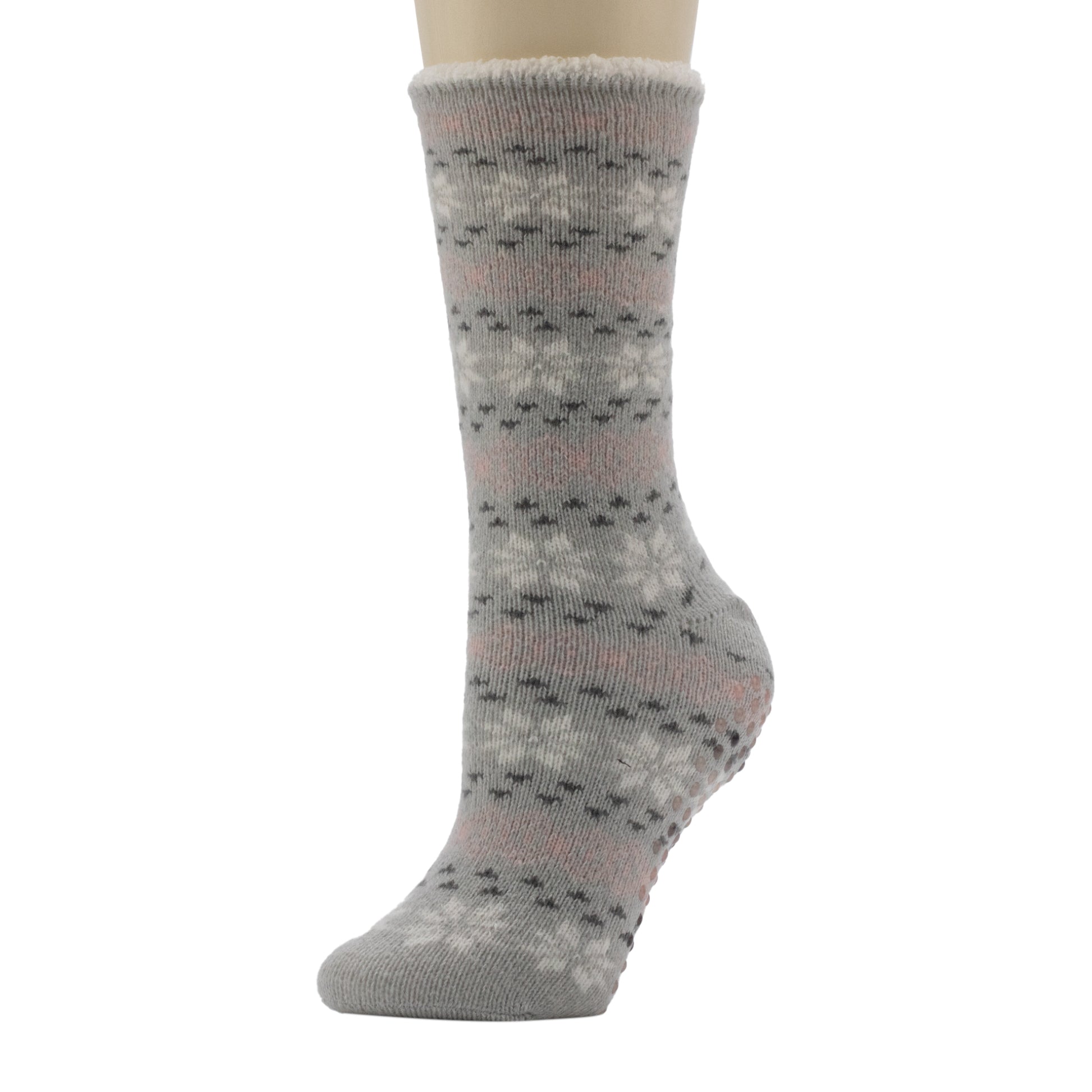 A Snowflake Geo Cozy Lined Lounge Sock