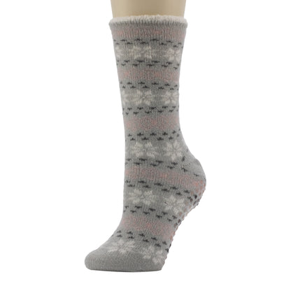 A Snowflake Geo Cozy Lined Lounge Sock