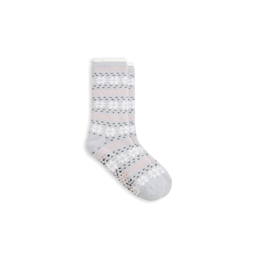 High Rise Twist;@A Snowflake Geo Cozy Lined Lounge Sock