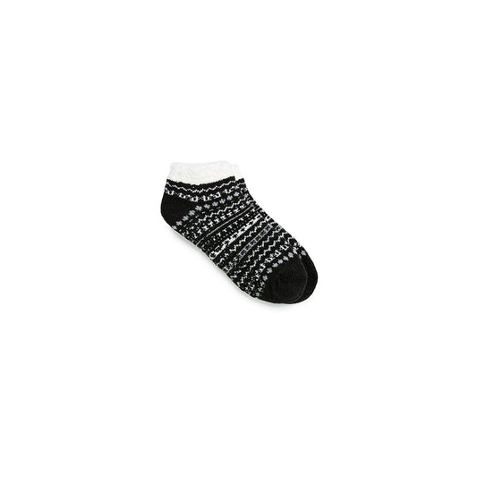 A Fairisle Cozy Lined Low Cut Slipper Sock