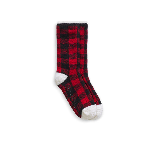 Chili Pepper;@Plaid Cozy Lined Lounge Crew Sock