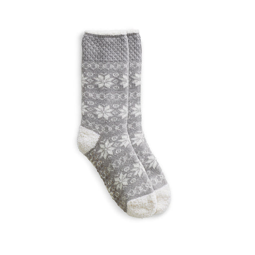Popcorn Snowflake Cozy Lined Lounge Crew Sock - Cuddl Duds