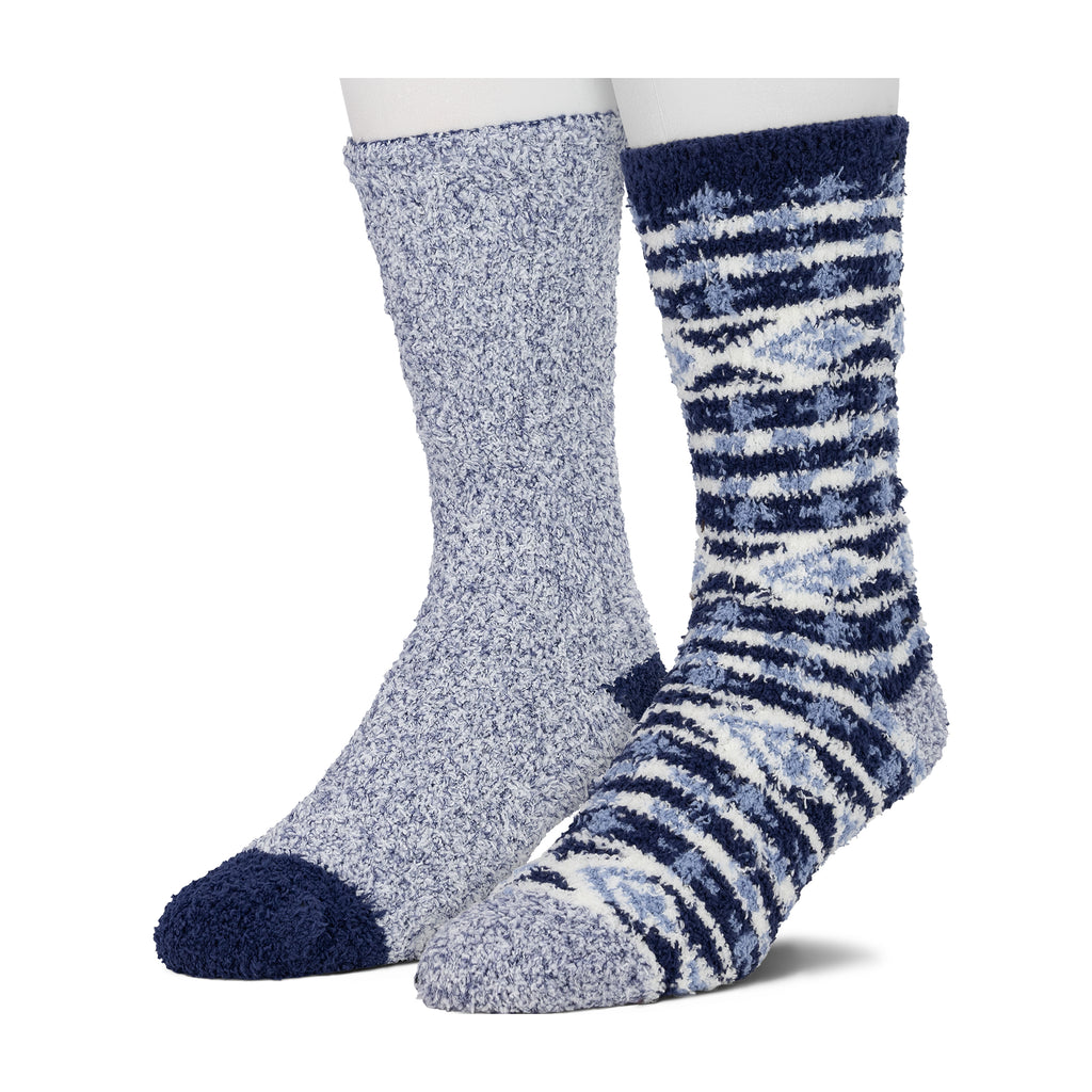 A mannequin wearing Mens Fair isle and stripe cozy sock 2 pack