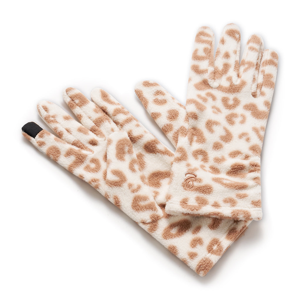 Snow Leopard; @Fleece Side Ruched Glove