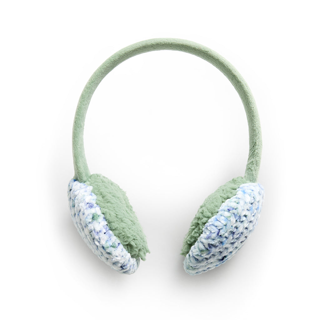 Smoke Blue Speckle; @Chenille Earmuff with Velour Band