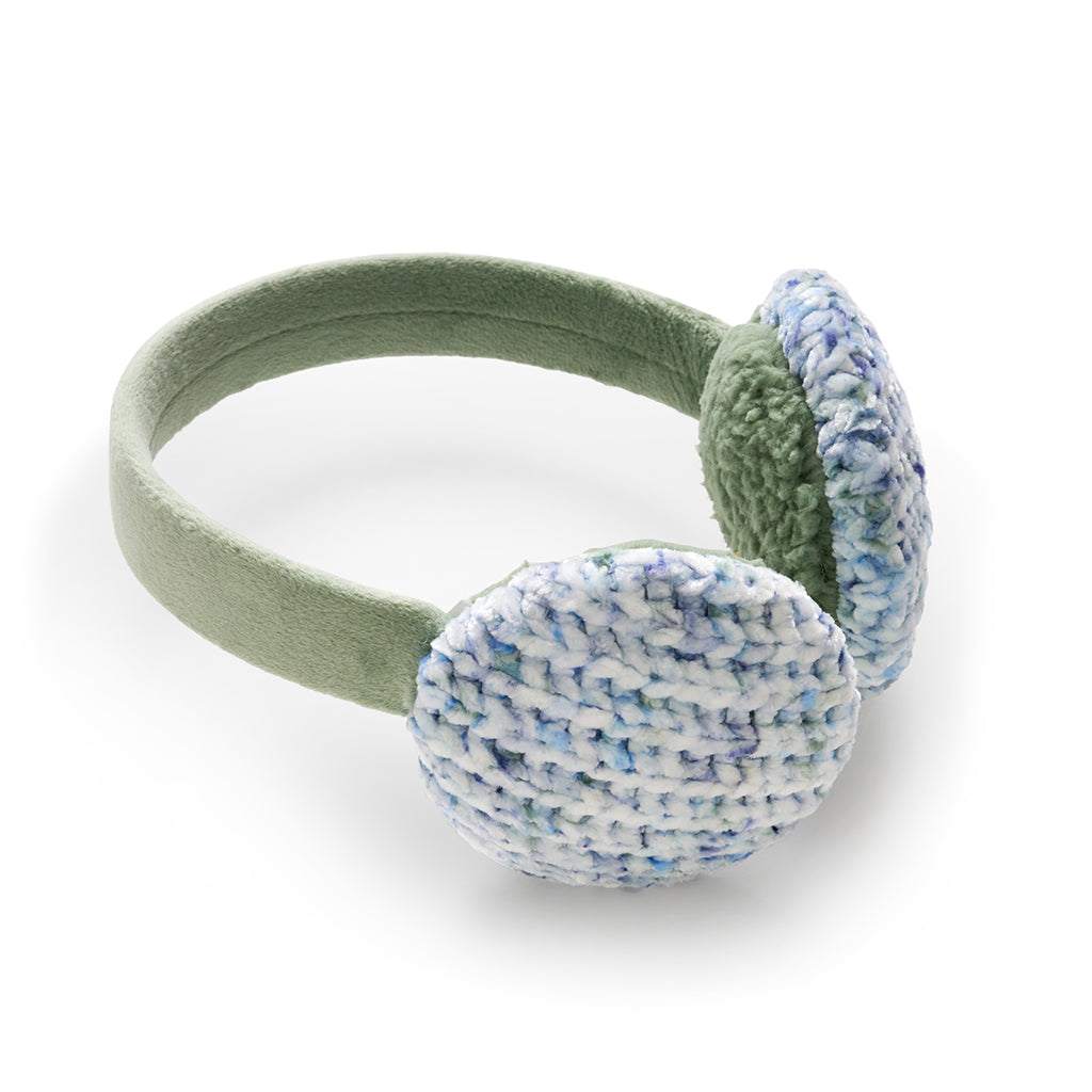 Smoke Blue Speckle; @Chenille Earmuff with Velour Band