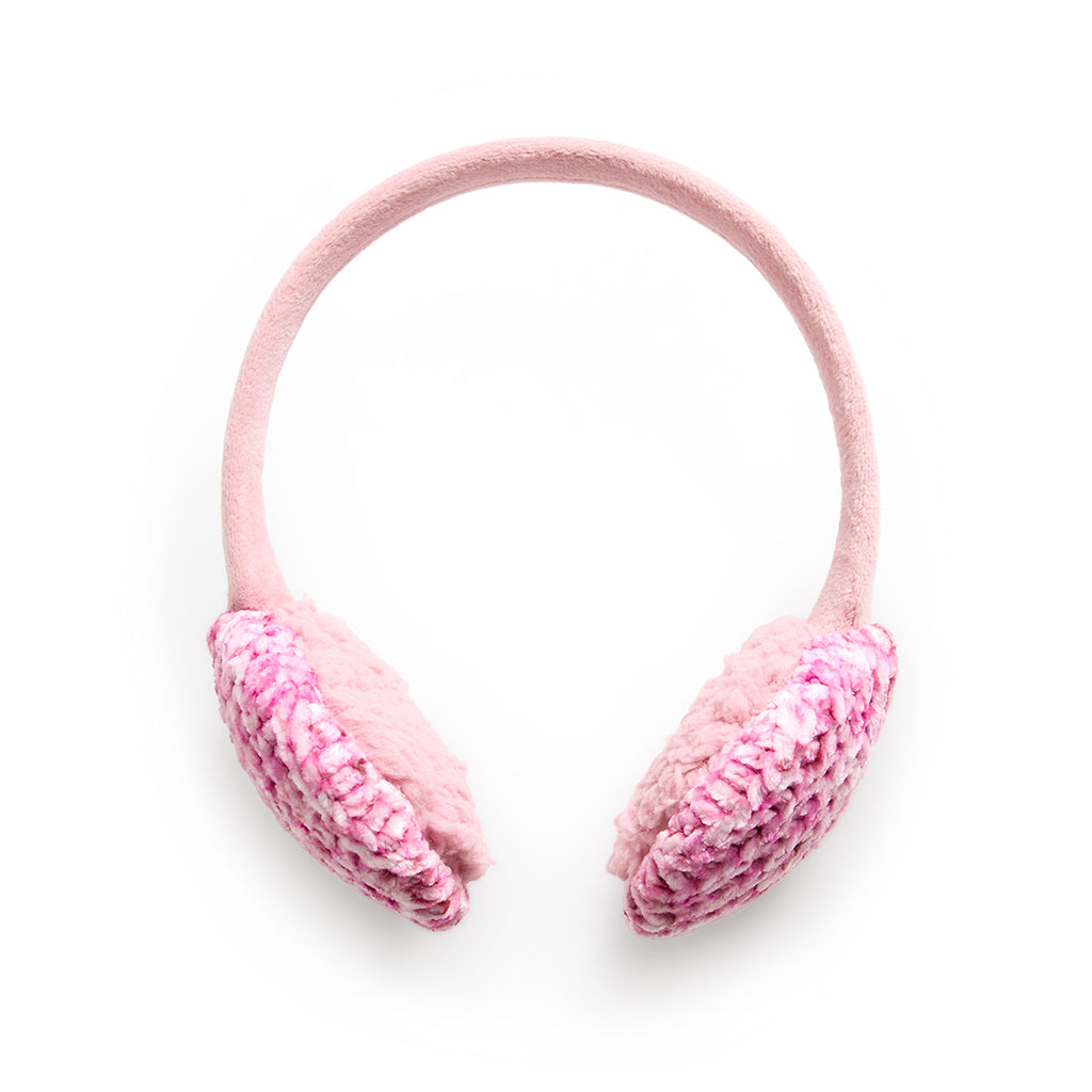 Dusty Pink Speckle; @Chenille Earmuff with Velour Band