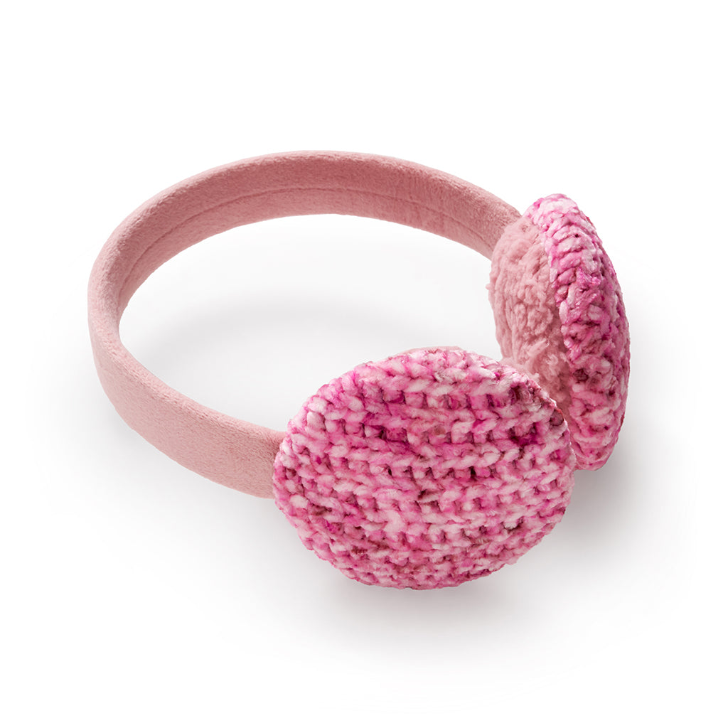 Dusty Pink Speckle; @Chenille Earmuff with Velour Band