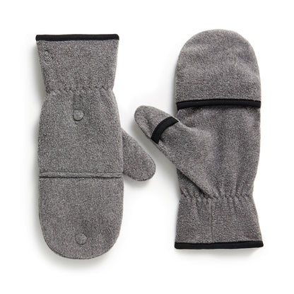 Charcoal Heather; @Fleece Flip Finger Mitten