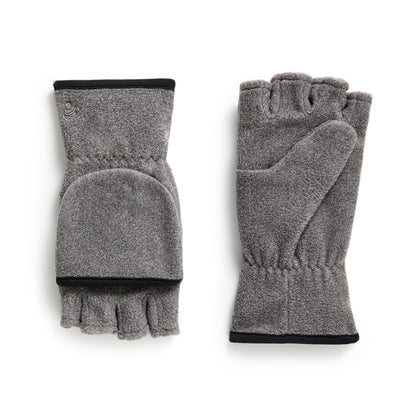 Charcoal Heather; @Fleece Flip Finger Mitten