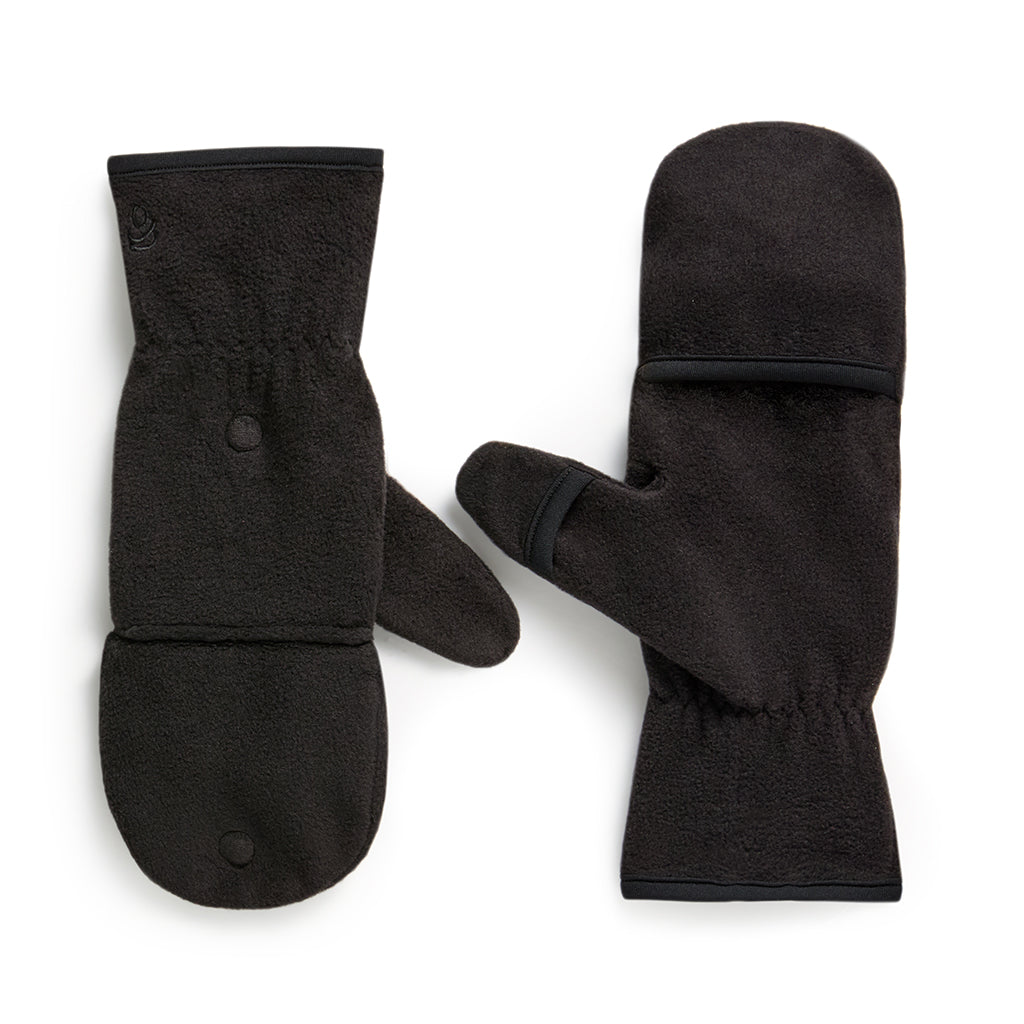 Black; @Fleece Flip Finger Mitten