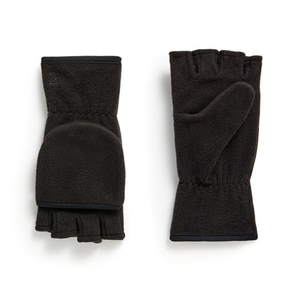 Black; @Fleece Flip Finger Mitten