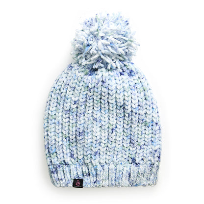 Smoke Blue Speckle; @Chenille Beanie with Pom