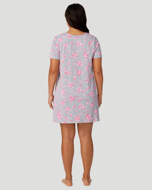 Cotton-Blend Short Sleeve Sleep Shirt PLUS