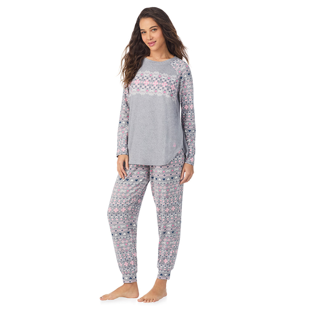 Brushed Sweater Knit Long Sleeve Pajama Set – Cuddl Duds