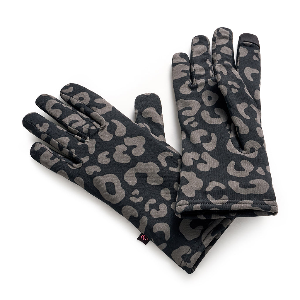 black grey animal FlexFit Glove with Faux Fur Lining