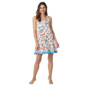  A lady wearing Cotton-Blend Sleeveless Sleep Chemise in Summer Landscape posing front view pose
