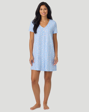 Cotton-Blend Short Sleeve Sleep Shirt