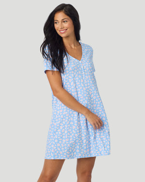 Cotton-Blend Short Sleeve Sleep Shirt