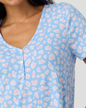 Cotton-Blend Short Sleeve Sleep Shirt