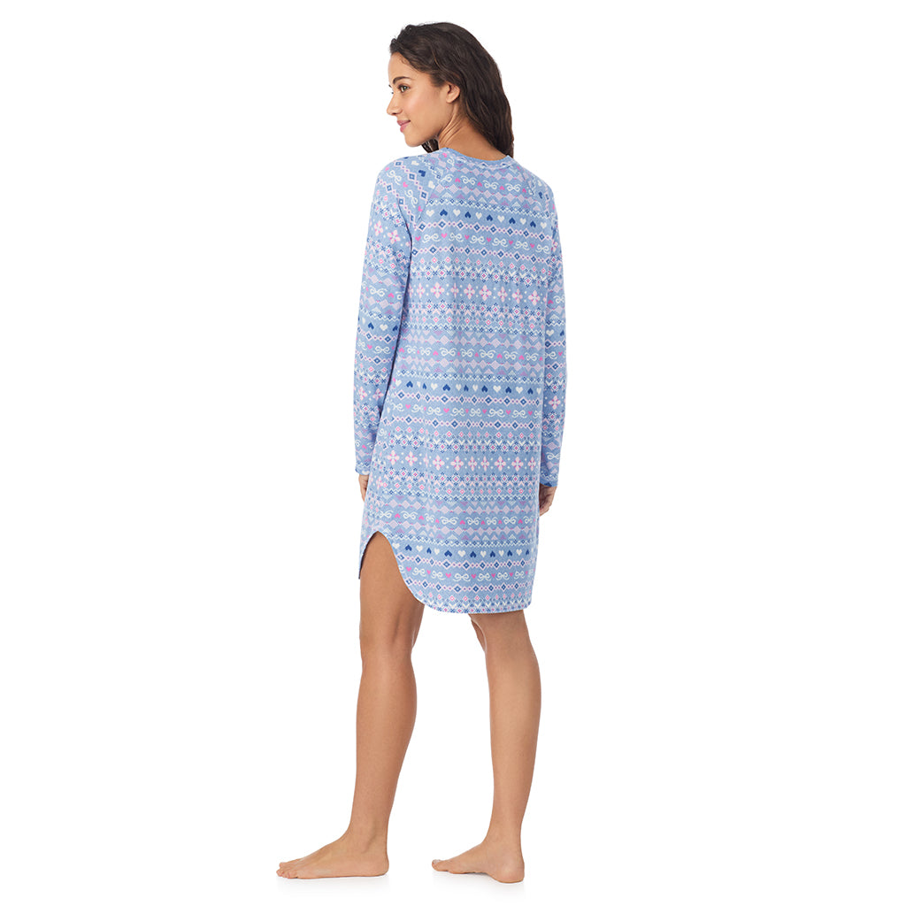 Brushed Sweater Knit Long Sleeve Sleepshirt – Cuddl Duds