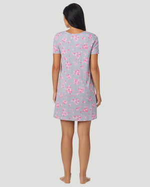 Cotton-Blend Short Sleeve Sleep Shirt