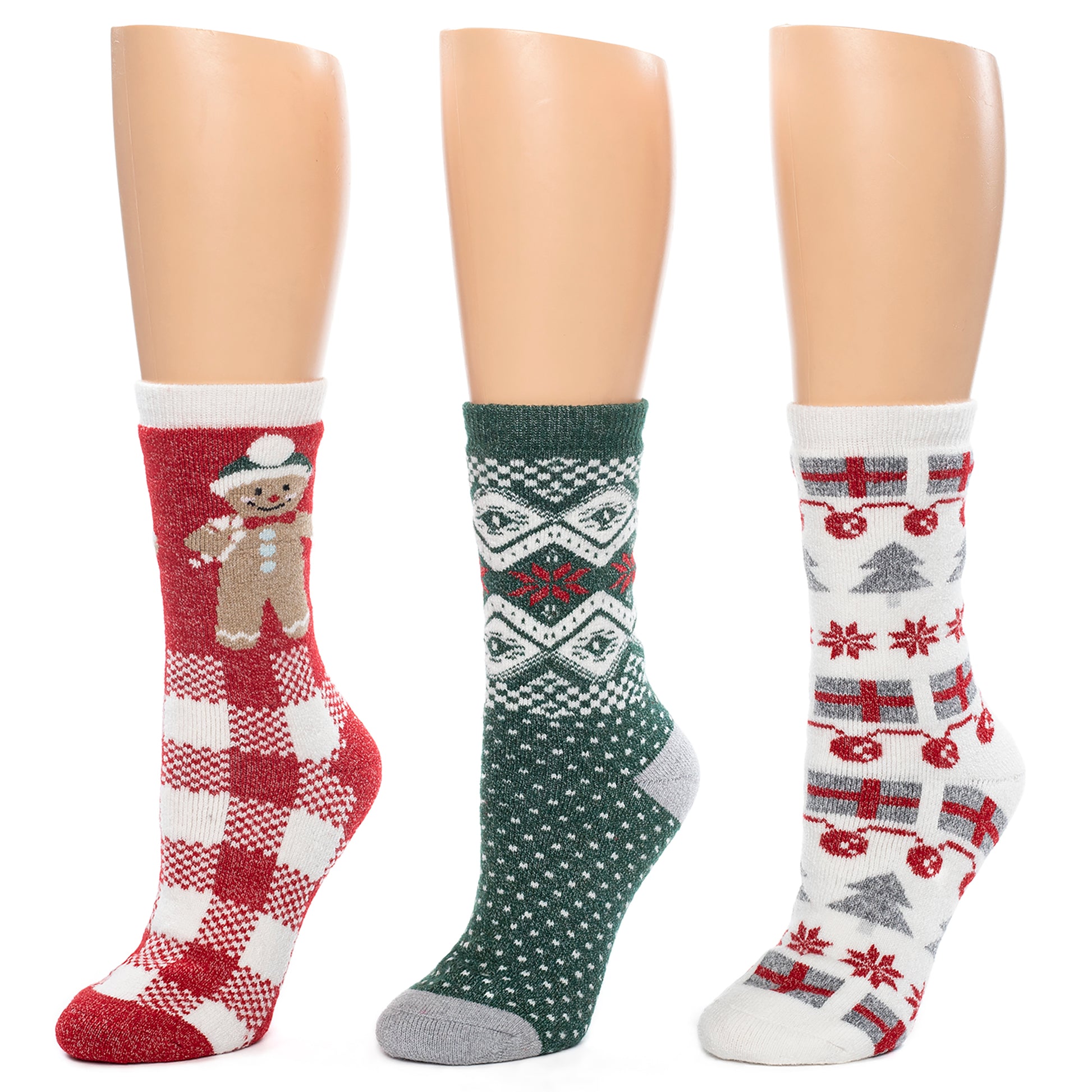 Gingerbread Brushed Lounge Sock 3 Pack