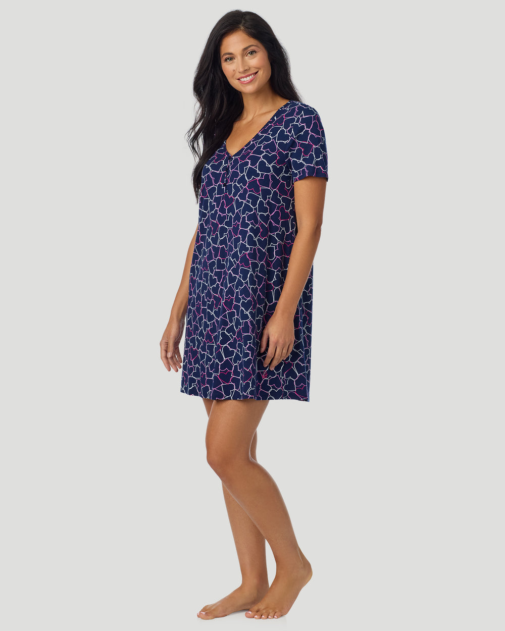 Cotton-Blend Short Sleeve Sleep Shirt