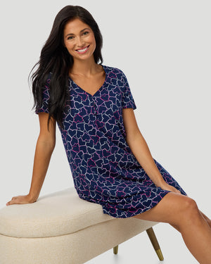 Cotton-Blend Short Sleeve Sleep Shirt