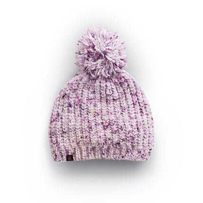 Purple Speckle;@Chenille Beanie with Pom