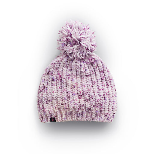 Purple Speckle;Chenille Beanie with Pom