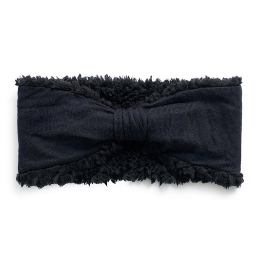 SoftKnit black  Headband with Sherpa