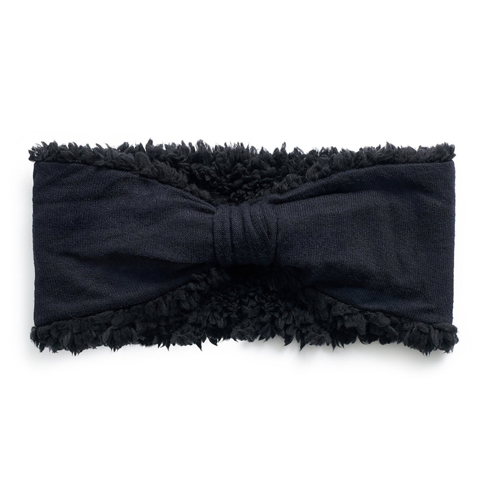 SoftKnit black  Headband with Sherpa