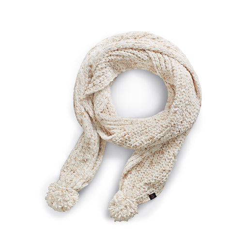 Oatmeal Speckle;@Chenille Pom Scarf