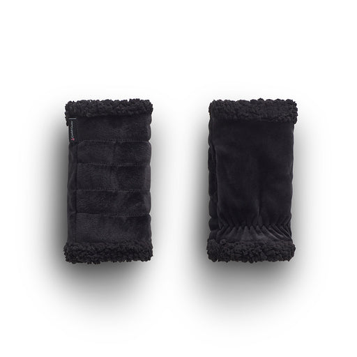 Black;@Double Plush Velour Fingerless Glove