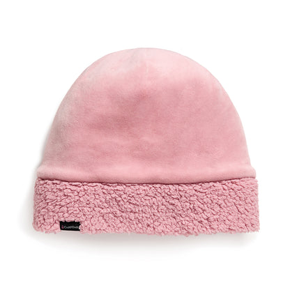 Dusty Pink; @Double Plush Velour Hat with Sherpa Cuff