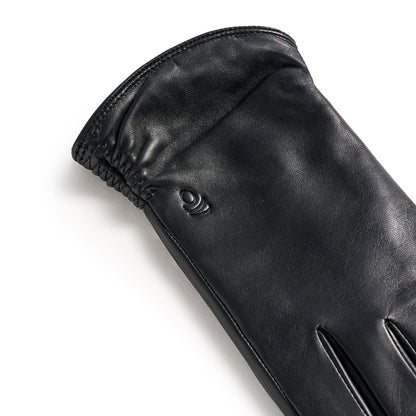 Ruched Leather Touchscreen Gloves