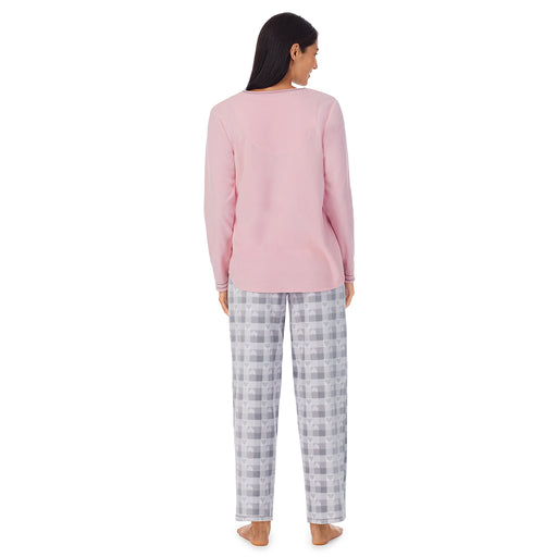 Microfleece Long Sleeve Henley Top 2-Pc Pajama Set